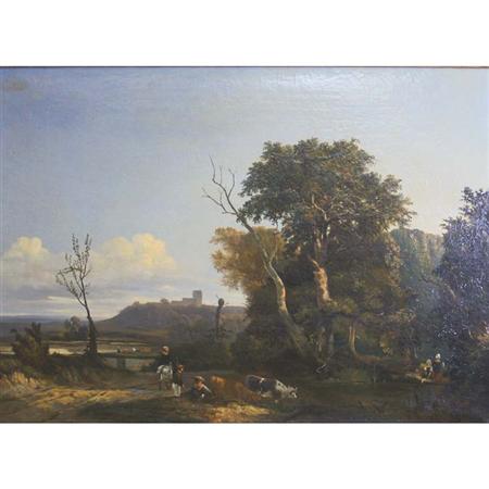 Appraisal: Luis Cretien French th Century Drovers with Cows at Rest