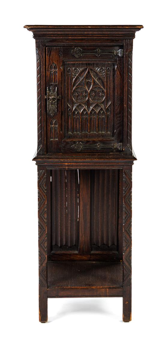 Appraisal: Sale Lot A Gothic Revival Oak Cabinet th century having