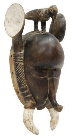 Appraisal: African figural carved mask Guro Ivory Coast carved and painted