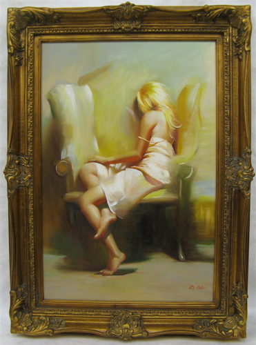 Appraisal: D COLES OIL ON CANVAS American th century Young blonde