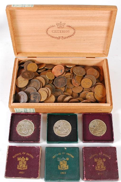 Appraisal: FESTIVAL OF BRITAIN CROWN COINS boxed and quantity of United