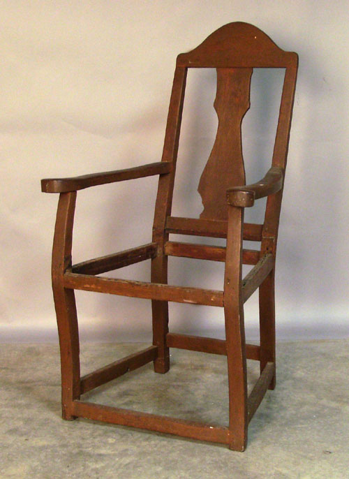 Appraisal: Queen Anne walnut armchair th c