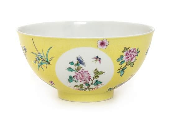 Appraisal: A Famille Jaune Porcelain Bowl Diameter inches A Famille Jaune