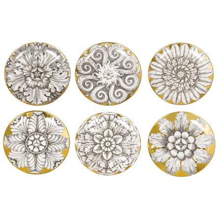 Appraisal: Piero Fornasetti Italian - Set of Six Rosoni Pattern Plates