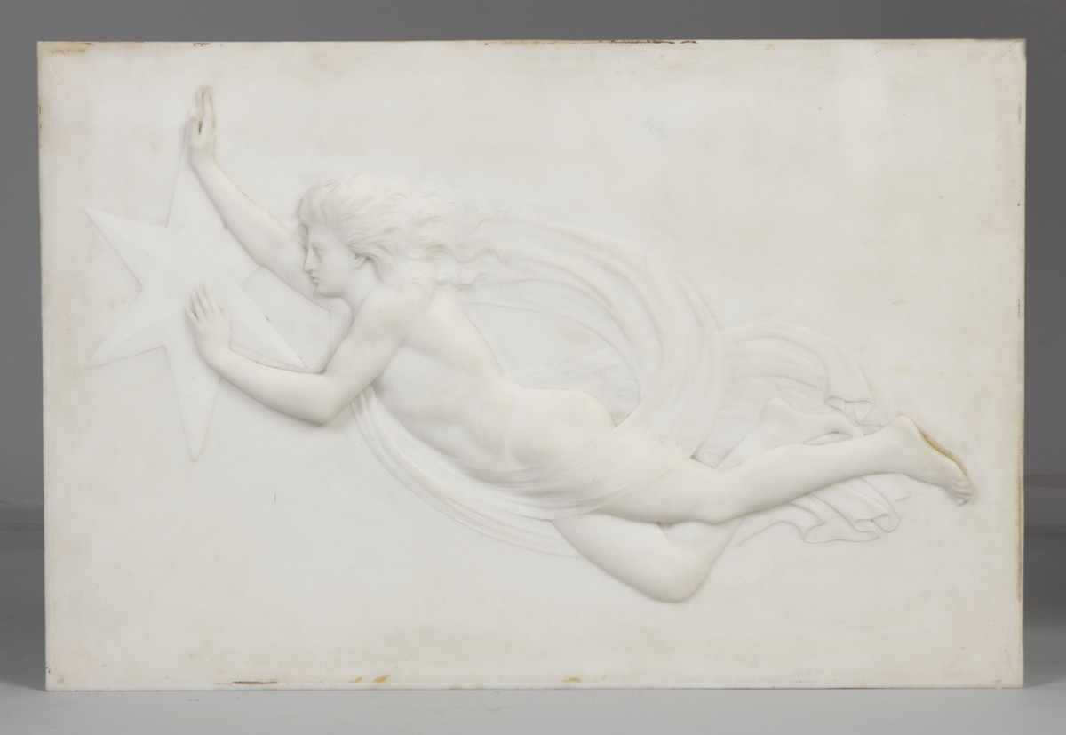 Appraisal: Relief Carved Marble Plaque Attr To William Henry Rinehart -