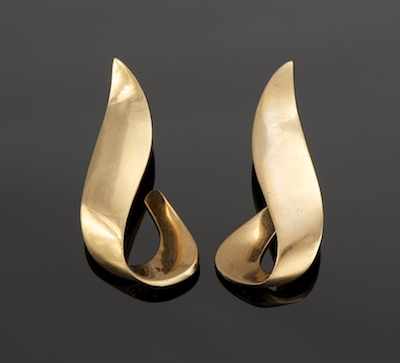 Appraisal: A Pair of John Atencio Gold Earrings k yellow gold