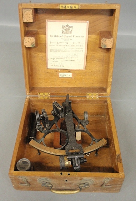 Appraisal: - Mahogany cased sextant made in England for Kelvin Wilfrid