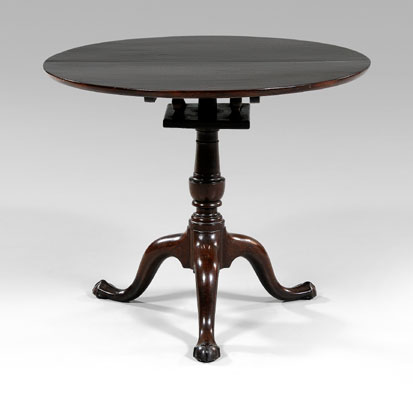 Appraisal: Alexander family North Carolina tea table mahogany throughout two-board top