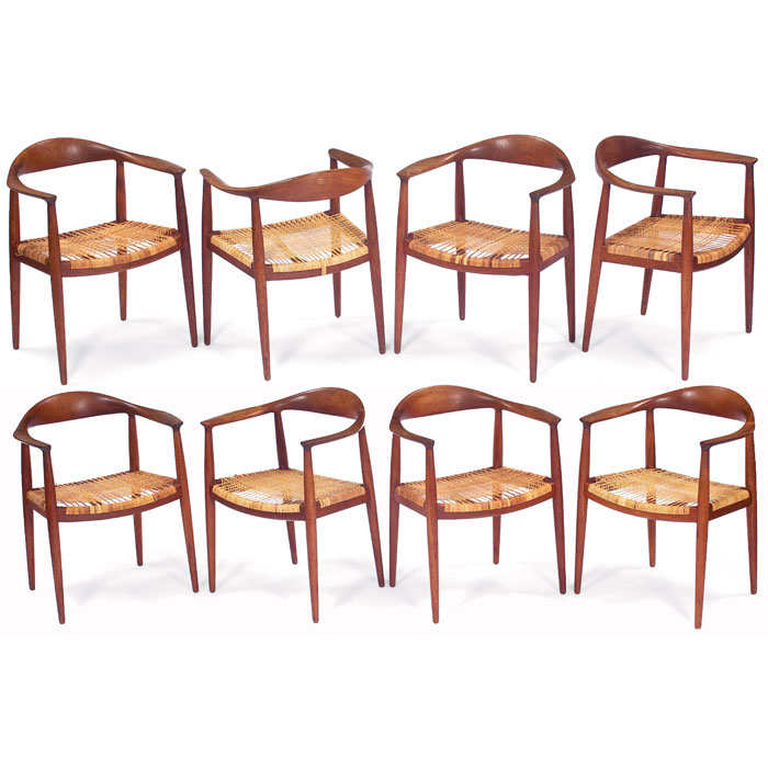 Appraisal: Fine Hans Wegner The chairs set of by Johannes Hansen