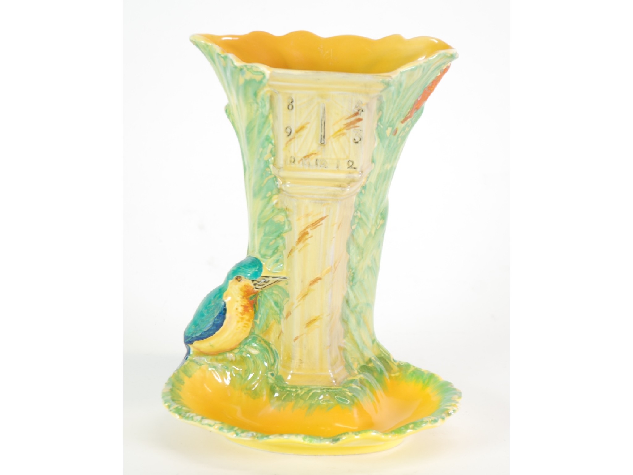 Appraisal: BURLEIGH WARE ART DECO CLOCK TOWER POTTERY SPILL VASE the