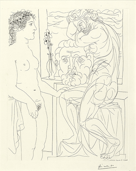 Appraisal: PABLO PICASSO Mod le nu et Sculptures Etching x mm