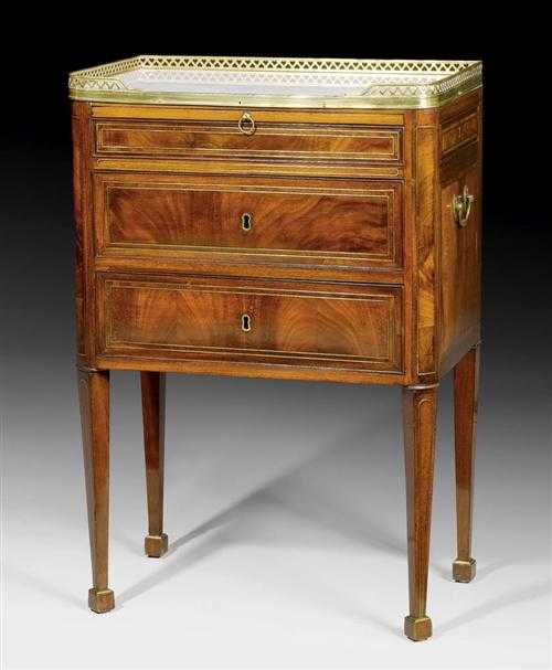 Appraisal: GUERIDON known as a commode crire Louis XVI Paris circa