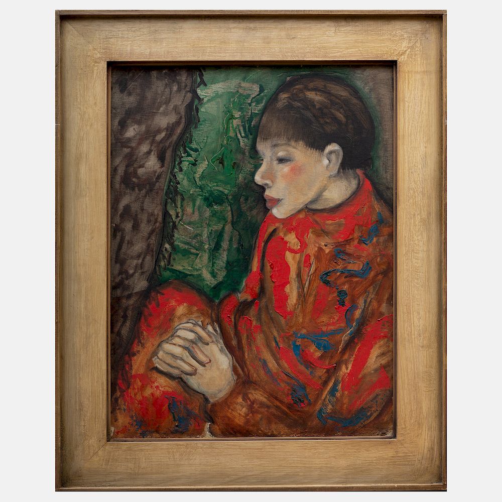 Appraisal: Mariette Lydis - Girl with Kimono Oil on canvasboard unsigned