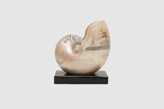 Appraisal: Carved Maritime Nautilus Shell CARVED MARITIME NAUTILUS SHELL commemorating The