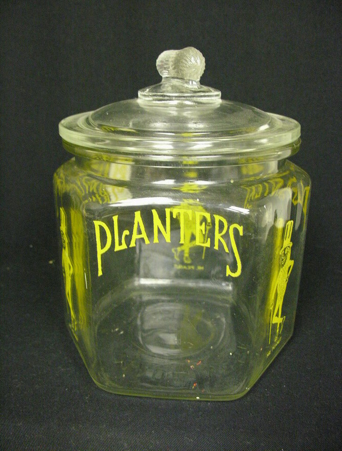 Appraisal: PLANTERS PEANUT SIX SIDED JAR Size by Condition Usual minor