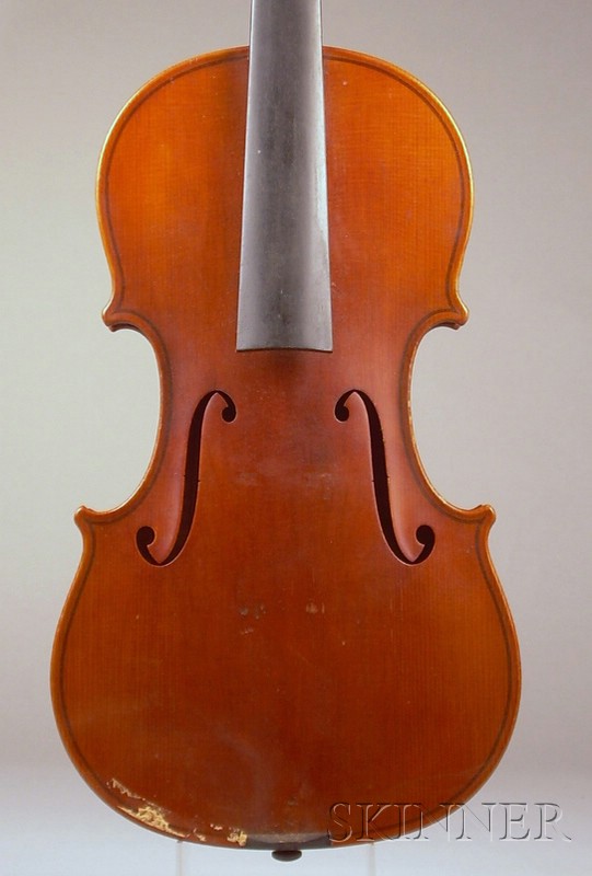 Appraisal: German Violin Heinrich T Heberlein Workshop c labeled HEINRICH TH