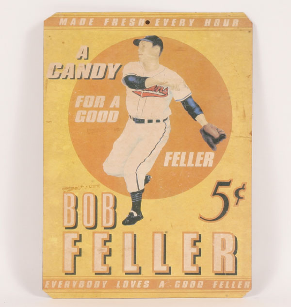 Appraisal: Bob Feller Good Feller Candy Cardboard Display Approximately x Great