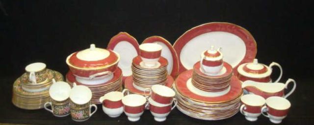 Appraisal: WEDGWOOD Porcelain service for Crown Ruby Additional Clio pattern accompanying