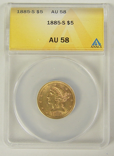 Appraisal: -S Liberty Gold Coin ANACS certified and graded AU