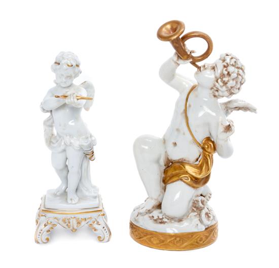 Appraisal: Sale Lot Two Continental Porcelain Figures each depicting Cupid Height