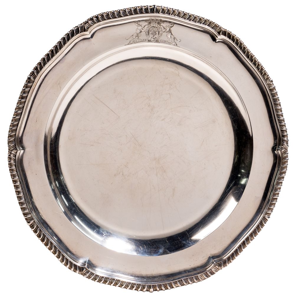 Appraisal: GEORGE III JOHN PARKER I EDWARD WAKELIN STERLING SILVER TRAY