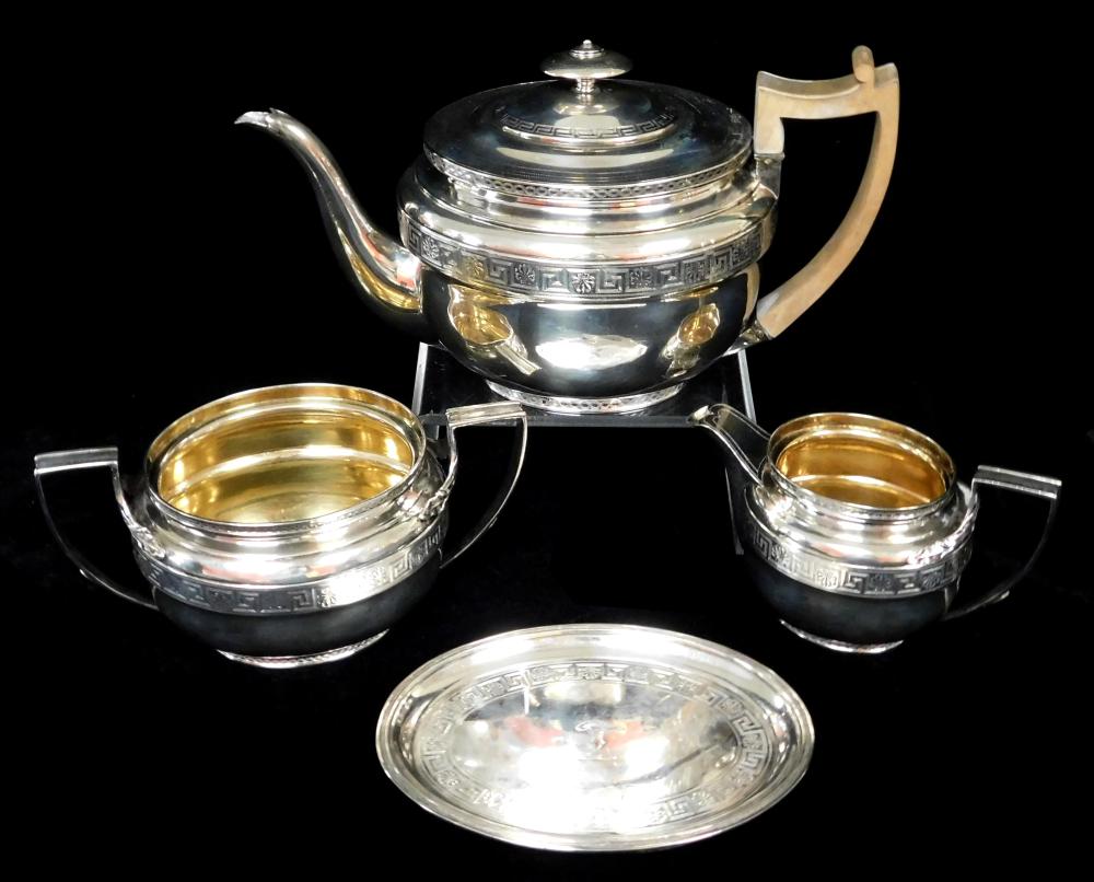 Appraisal: STERLING George III tea service John Emes maker London c