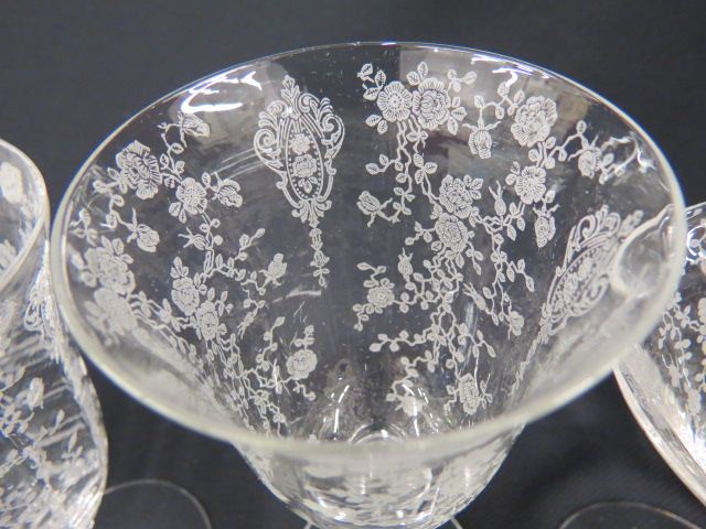 Appraisal: pc Cambridge Rosepoint Crystal Stemware - wines - beverage and