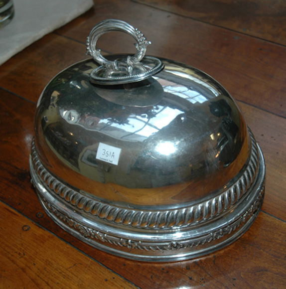 Appraisal: A SILVER PLATE MEAT COVER