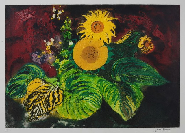 Appraisal: John Piper British - Sunflowers Levinson artist's proof inscribed and