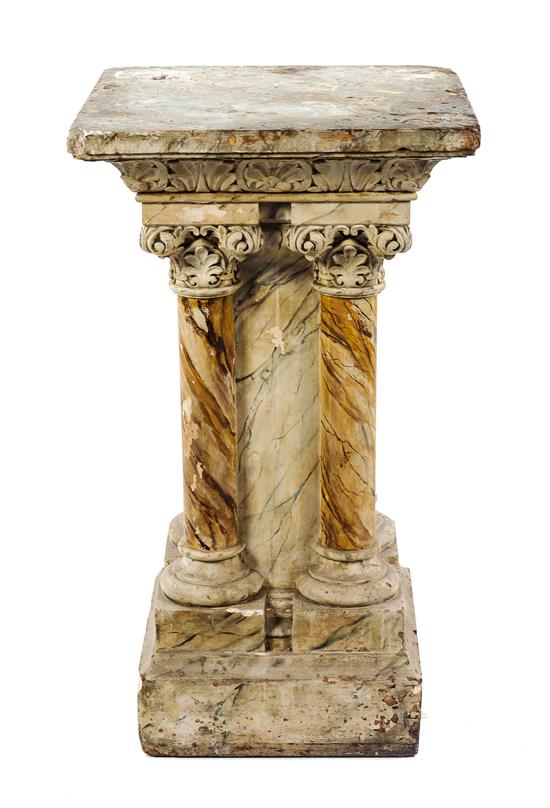 Appraisal: Sale Lot A Continental Faux Marble Pedestal having a rectangular