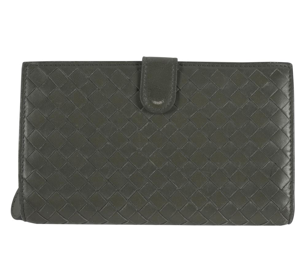 Appraisal: BOTTEGA VENETA LEATHER WALLETwith intrecciato weave pattern with single exterior