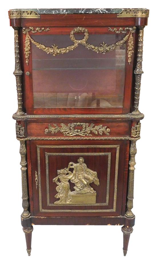 Appraisal: Late th early th C French Empire style vitrine mahogany