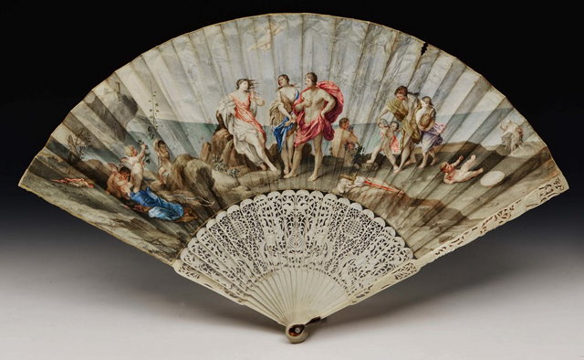 Appraisal: LEONARDO GERMO Italian - A classical painted fan to one