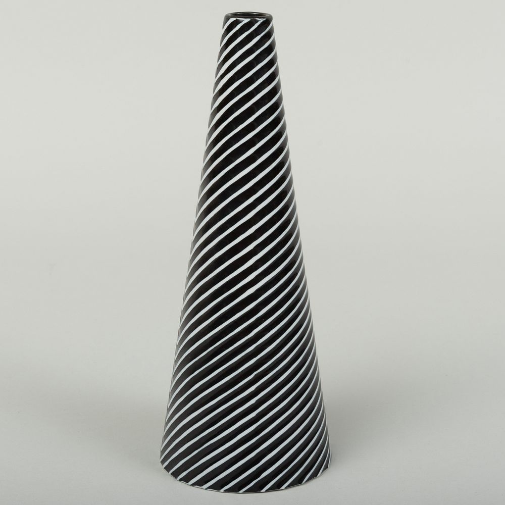 Appraisal: Stig Lindberg Glazed Pottery Conical Vase Impressed mark in high