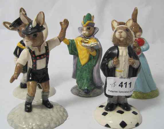 Appraisal: Royal Doulton Bunnykins Figures Love Heart DB Graduation Day DB