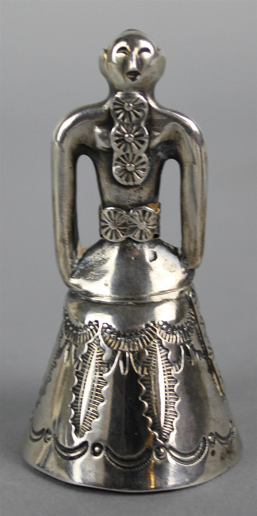 Appraisal: NATIVE AMERICAN SILVER WHIMSEY Navajo bell in the form of