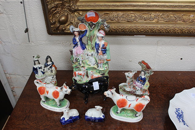 Appraisal: A QUANTITY OF VARIOUS STAFFORDSHIRE TYPE POTTERY to include two