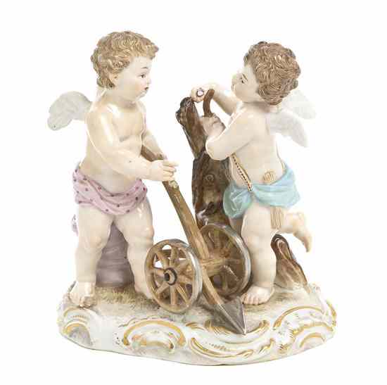 Appraisal: A Meissen Porcelain Figural Group depicting two putti allegorical of