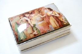 Appraisal: SILVER ENAMELLED BOX