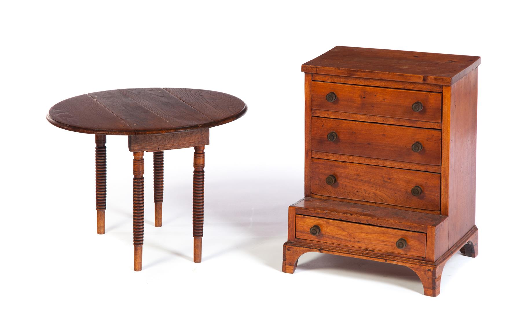 Appraisal: TWO PIECES OF MINIATURE FURNITURE American th and early th