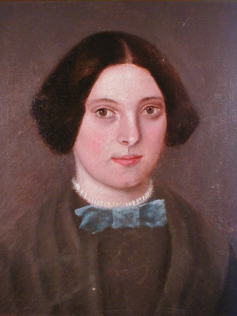 Appraisal: thC School Head and shoulders portrait of a young lady