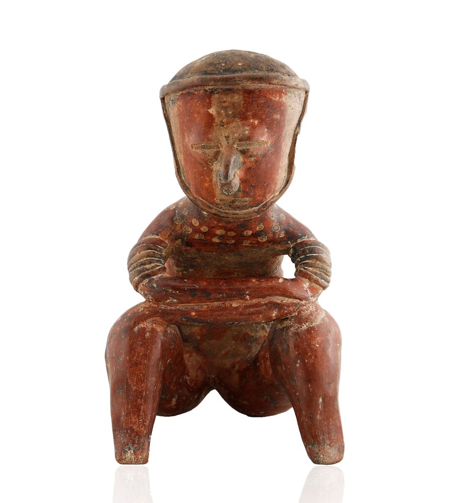 Appraisal: BC- AD PRE-COLUMBIAN SEATED CHINESCO FIGURE STATE OF NAYARIT WEST