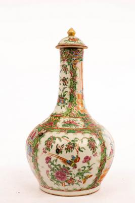 Appraisal: A Cantonese famille rose bottle vase and cover late Qing