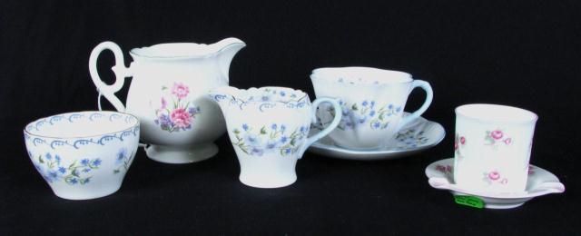 Appraisal: Shelley China Various Patterns including ''Carnation'' creamer ''Blue Rock'' sugar