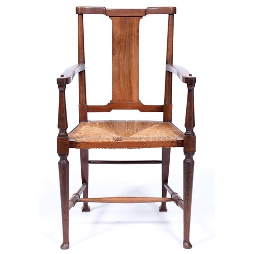 Appraisal: An Arts and Crafts walnut elbow chair early th c