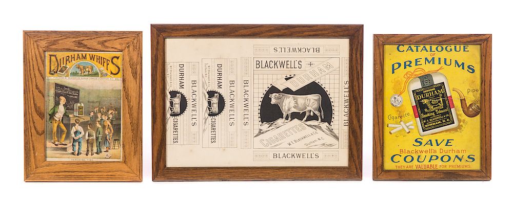 Appraisal: Three Blackwell's Tobacco Advertising Prints Measures tall x wide Good