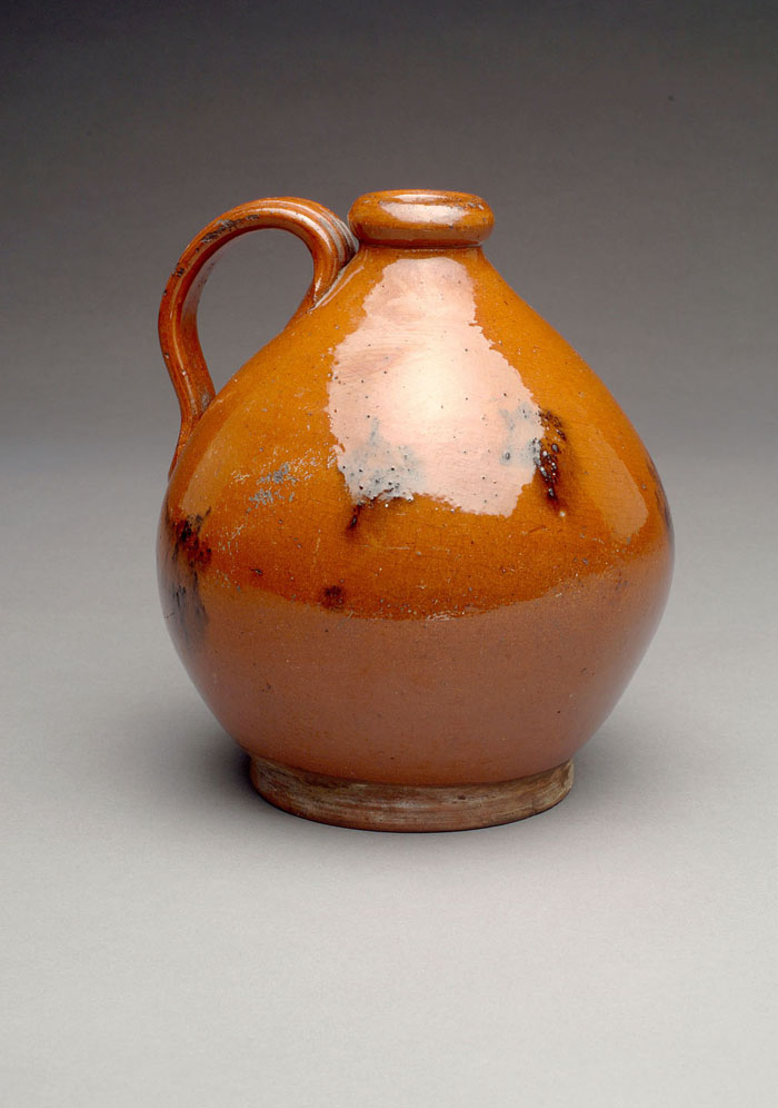 Appraisal: AMERICAN GLAZED REDWARE JUG NEW ENGLAND CIRCA Probably Massachusetts of