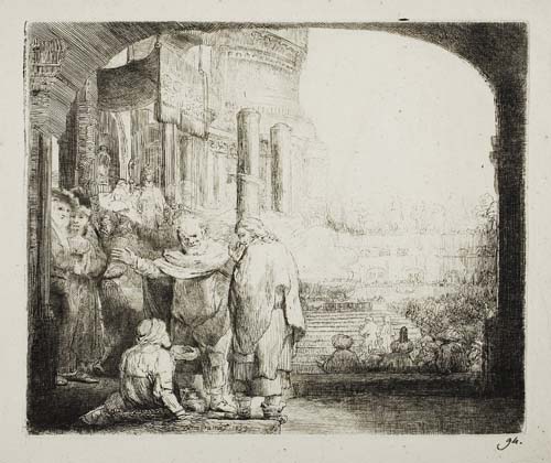 Appraisal: REMBRANDT VAN RIJN Peter and John Healing the Cripple at