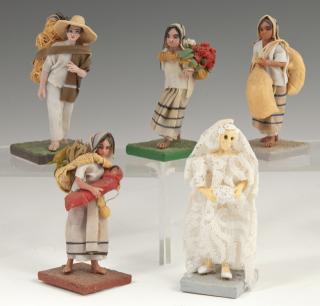 Appraisal: Group of Five Vargas Family Wax Figures early t Group