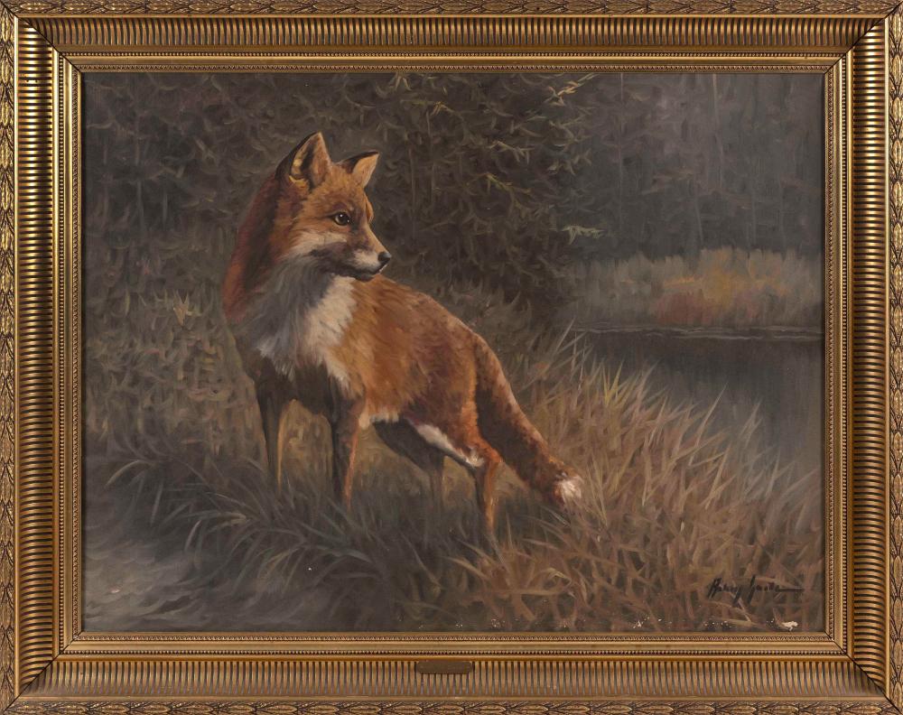 Appraisal: ARLING GADE DENMARK TH CENTURY FOX BY A LAKE OIL